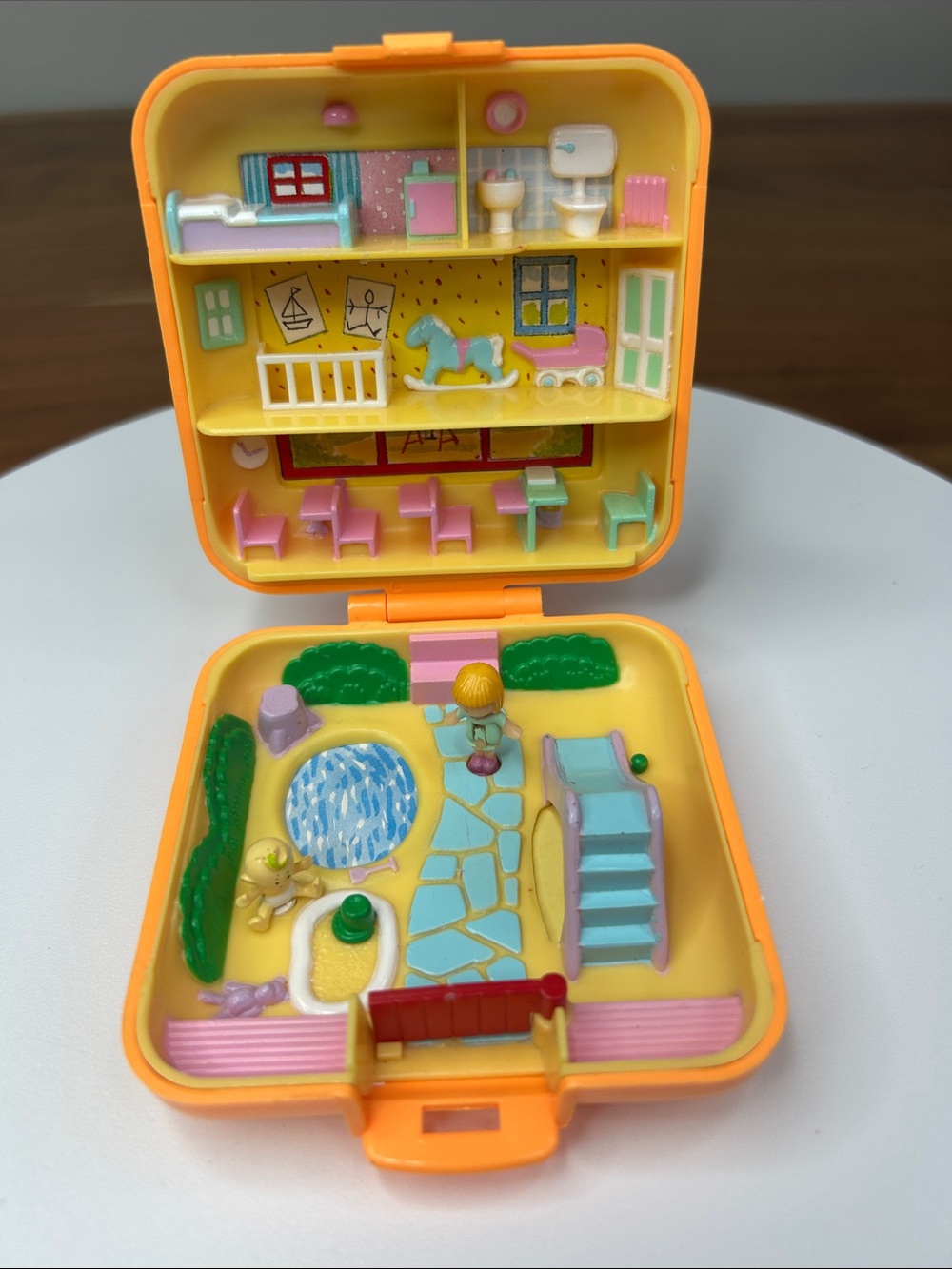 Vintage Polly Pocket Midge’s Play School 1989 Bluebird Orange Compact